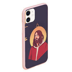 Чехол iPhone 11 матовый Jared Leto 30 SECONDS TO MARS Z, цвет: 3D-светло-розовый — фото 2