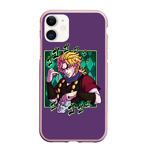 Чехол iPhone 11 матовый Dio Brando JoJo / 3D-Светло-розовый – фото 1