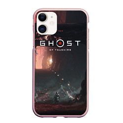 Чехол iPhone 11 матовый Samurai Ghost of Tsushima Z, цвет: 3D-светло-розовый