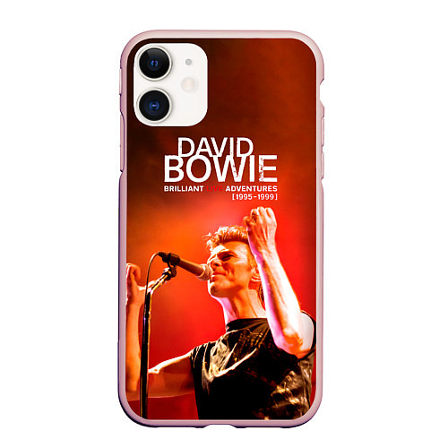 Чехол iPhone 11 матовый Brilliant Live Adventures - David Bowie / 3D-Светло-розовый – фото 1