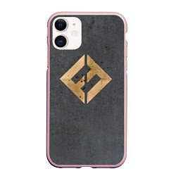 Чехол iPhone 11 матовый Concrete and Gold - Foo Fighters, цвет: 3D-светло-розовый