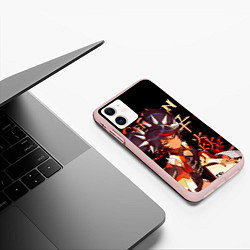 Чехол iPhone 11 матовый Синь Янь Genshin Impact, цвет: 3D-светло-розовый — фото 2