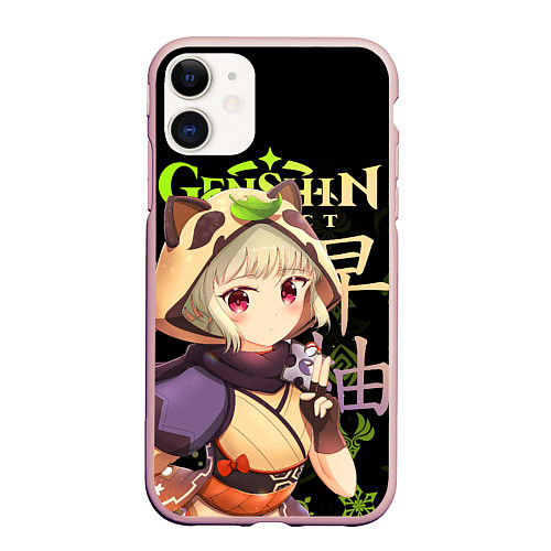 Чехол iPhone 11 матовый Саю Genshin Impact / 3D-Светло-розовый – фото 1