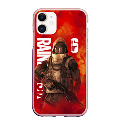 Чехол iPhone 11 матовый RAINBOW SIX SIEGE РАДУГА 6 ОСАДА ДЫМ R6S SMOKE, цвет: 3D-светло-розовый
