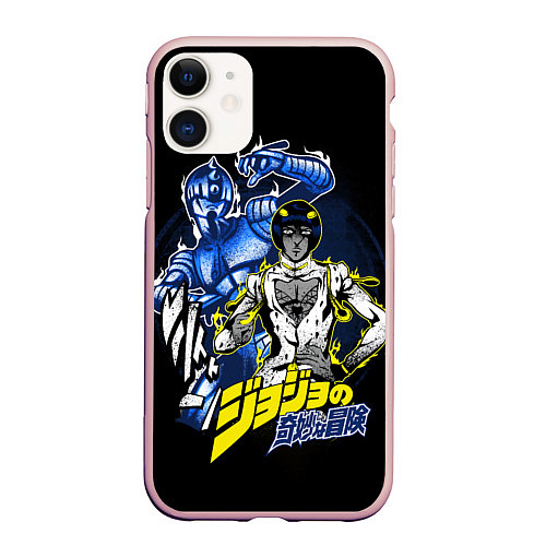 Чехол iPhone 11 матовый Бруно Буччеллати - JoJos Bizarre Adventure / 3D-Светло-розовый – фото 1