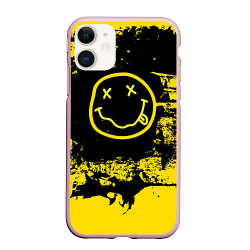Чехол iPhone 11 матовый Нирвана Гранж Nirvana Smile / 3D-Светло-розовый – фото 1