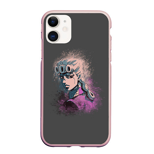 Чехол iPhone 11 матовый Giorno Giovanna Paints / 3D-Светло-розовый – фото 1