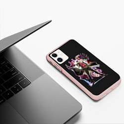 Чехол iPhone 11 матовый Джотаро Куджо Джо Джо, цвет: 3D-светло-розовый — фото 2