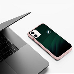 Чехол iPhone 11 матовый GREEN BMW, цвет: 3D-светло-розовый — фото 2