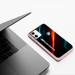 Чехол iPhone 11 матовый BMW M PERFORMANCE NEON БМВ М НЕОН, цвет: 3D-светло-розовый — фото 2