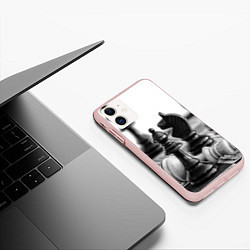 Чехол iPhone 11 матовый Шах и мат Шахматы, цвет: 3D-светло-розовый — фото 2