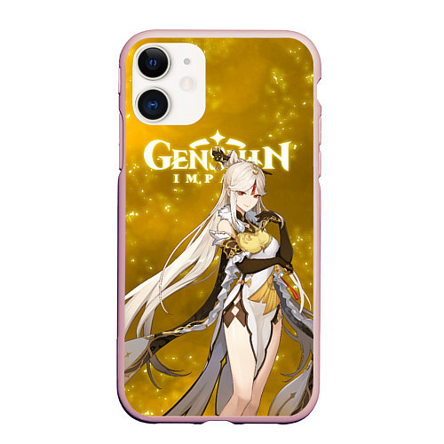 Чехол iPhone 11 матовый НИН ГУАН NIN GUAN ЛИ ЮЭ / 3D-Светло-розовый – фото 1