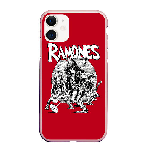 Чехол iPhone 11 матовый BW Ramones / 3D-Светло-розовый – фото 1