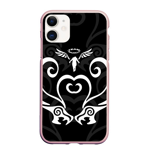 Чехол iPhone 11 матовый TEAM WALHALLA DRAKEN TATTOO TOKYO REVENGERS / 3D-Светло-розовый – фото 1