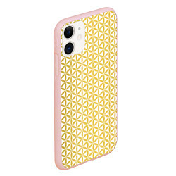 Чехол iPhone 11 матовый Цветок Жизни золото, цвет: 3D-светло-розовый — фото 2