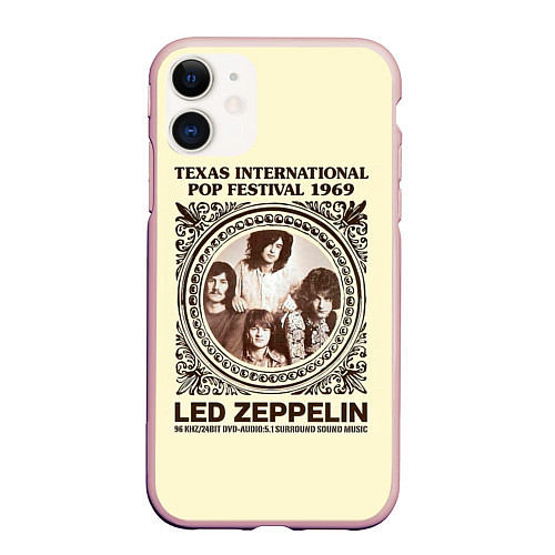 Чехол iPhone 11 матовый Led Zeppelin - Texas International Pop Festival 19 / 3D-Светло-розовый – фото 1