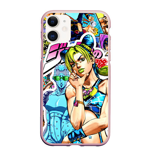 Чехол iPhone 11 матовый JoJos Bizarre Adventure - Джолин Кудзё / 3D-Светло-розовый – фото 1