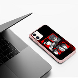 Чехол iPhone 11 матовый JOJO BIZARRE ADVENTURE ДЖОДЖО АРТ, цвет: 3D-светло-розовый — фото 2