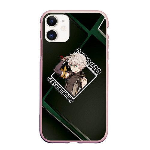 Чехол iPhone 11 матовый Беннетт Bennett, Genshin Impact / 3D-Светло-розовый – фото 1