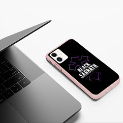Чехол iPhone 11 матовый Black Sabbat Cross, цвет: 3D-светло-розовый — фото 2