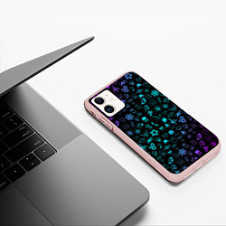 Чехол iPhone 11 матовый RAINBOW SIX SIEGE NEON PATTERN SYMBOL, цвет: 3D-светло-розовый — фото 2