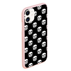 Чехол iPhone 11 матовый UNDERTALE SANS SKULL FACE PATTERN УЗОР, цвет: 3D-светло-розовый — фото 2