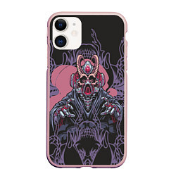 Чехол iPhone 11 матовый Мистика и черти, цвет: 3D-светло-розовый