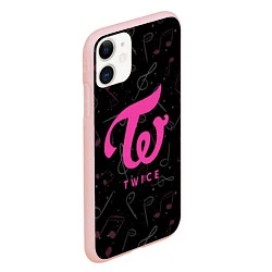 Чехол iPhone 11 матовый Twice с музыкальным фоном, цвет: 3D-светло-розовый — фото 2