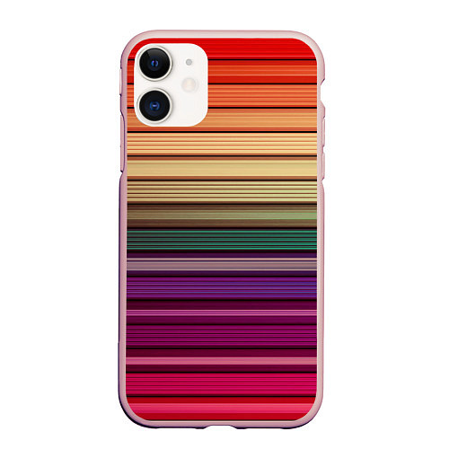 Чехол iPhone 11 матовый CUBER RAINBOW / 3D-Светло-розовый – фото 1