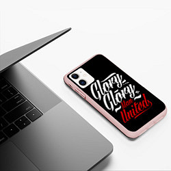 Чехол iPhone 11 матовый Manchester United Glory Glory Man United Манчестер, цвет: 3D-светло-розовый — фото 2