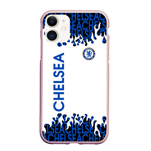 Чехол iPhone 11 матовый Chelsea челси спорт / 3D-Светло-розовый – фото 1
