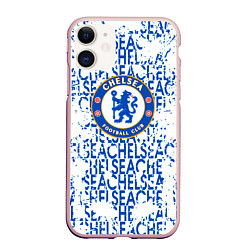 Чехол iPhone 11 матовый Chelsea football, цвет: 3D-светло-розовый