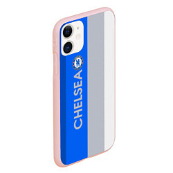 Чехол iPhone 11 матовый Chelsea football club, цвет: 3D-светло-розовый — фото 2