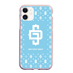 Чехол iPhone 11 матовый Узор Sky Blue Dope Street Market, цвет: 3D-светло-розовый