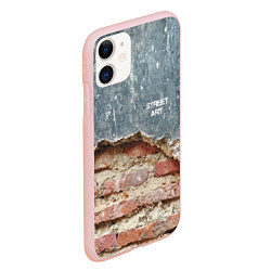Чехол iPhone 11 матовый Street art Wall, цвет: 3D-светло-розовый — фото 2