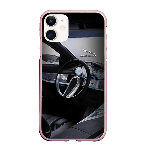 Чехол iPhone 11 матовый Jaguar Salon Prestige! / 3D-Светло-розовый – фото 1