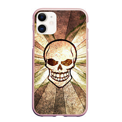 Чехол iPhone 11 матовый Vanguard skull Sun, цвет: 3D-светло-розовый