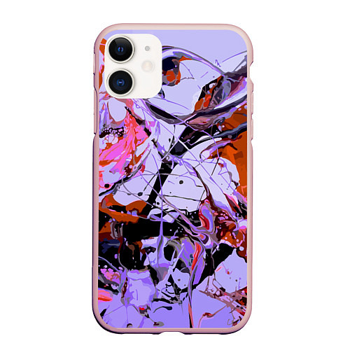 Чехол iPhone 11 матовый Color abstraction Pattern Vanguard / 3D-Светло-розовый – фото 1