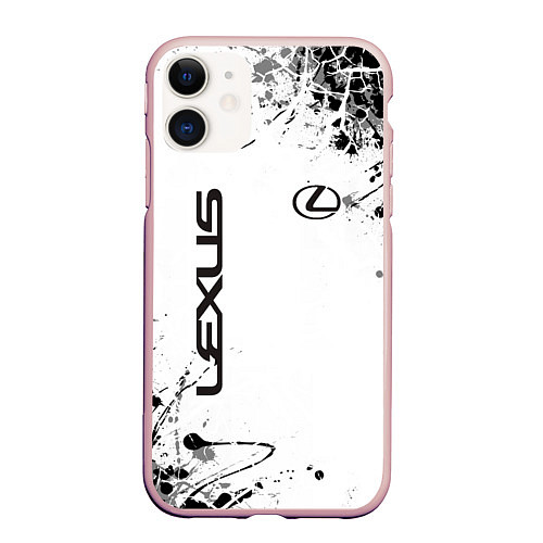 Чехол iPhone 11 матовый Lexus texture Трещины / 3D-Светло-розовый – фото 1