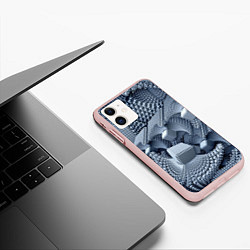 Чехол iPhone 11 матовый Vanguard pattern 2078 Abstraction, цвет: 3D-светло-розовый — фото 2