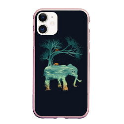 Чехол iPhone 11 матовый Душа природы - Африка, цвет: 3D-светло-розовый
