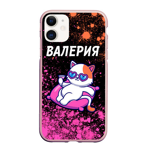 Чехол iPhone 11 матовый Валерия КОШЕЧКА Арт / 3D-Светло-розовый – фото 1