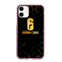Чехол iPhone 11 матовый Rainbow six siege соты, цвет: 3D-светло-розовый