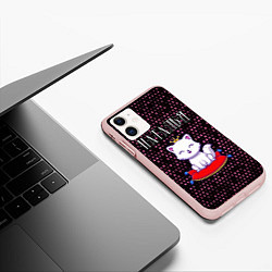Чехол iPhone 11 матовый Наталья КОШКА Космос, цвет: 3D-светло-розовый — фото 2
