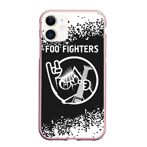 Чехол iPhone 11 матовый Foo Fighters КОТ Арт / 3D-Светло-розовый – фото 1