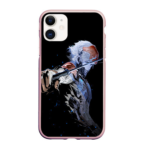 Чехол iPhone 11 матовый METAL GEAR RISING Райден с мечом / 3D-Светло-розовый – фото 1