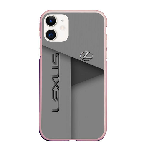 Чехол iPhone 11 матовый Lexus - серая абстракция / 3D-Светло-розовый – фото 1