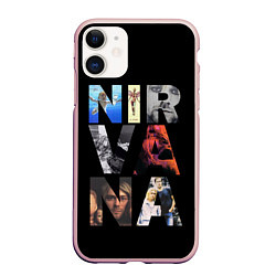 Чехол iPhone 11 матовый Nirvana Альбомы, цвет: 3D-светло-розовый