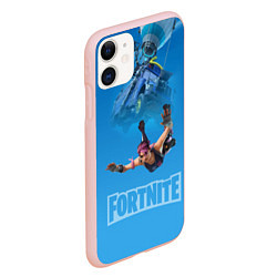 Чехол iPhone 11 матовый Fortnite Vintage Ramirez Персонаж десантирование и, цвет: 3D-светло-розовый — фото 2