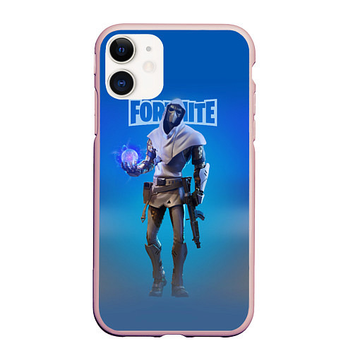 Чехол iPhone 11 матовый Fortnite Fusion skin Video game Hero / 3D-Светло-розовый – фото 1